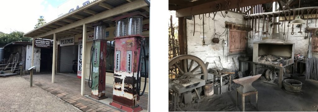 Old Petrol Station and Foundry Shop at the Vintage Village at Fairfield Museum