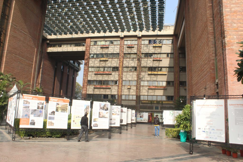 Exhibition of Conservation works in India in the courtyards of India Habitat Centre