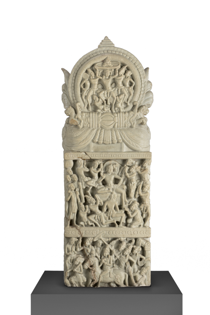 Festivities around the Relic of the Turban, Limestone, Satavahana - AD 150, Phanigiri, Telangana, India © Directorate of Archaeology and Museums, Government of Telangana