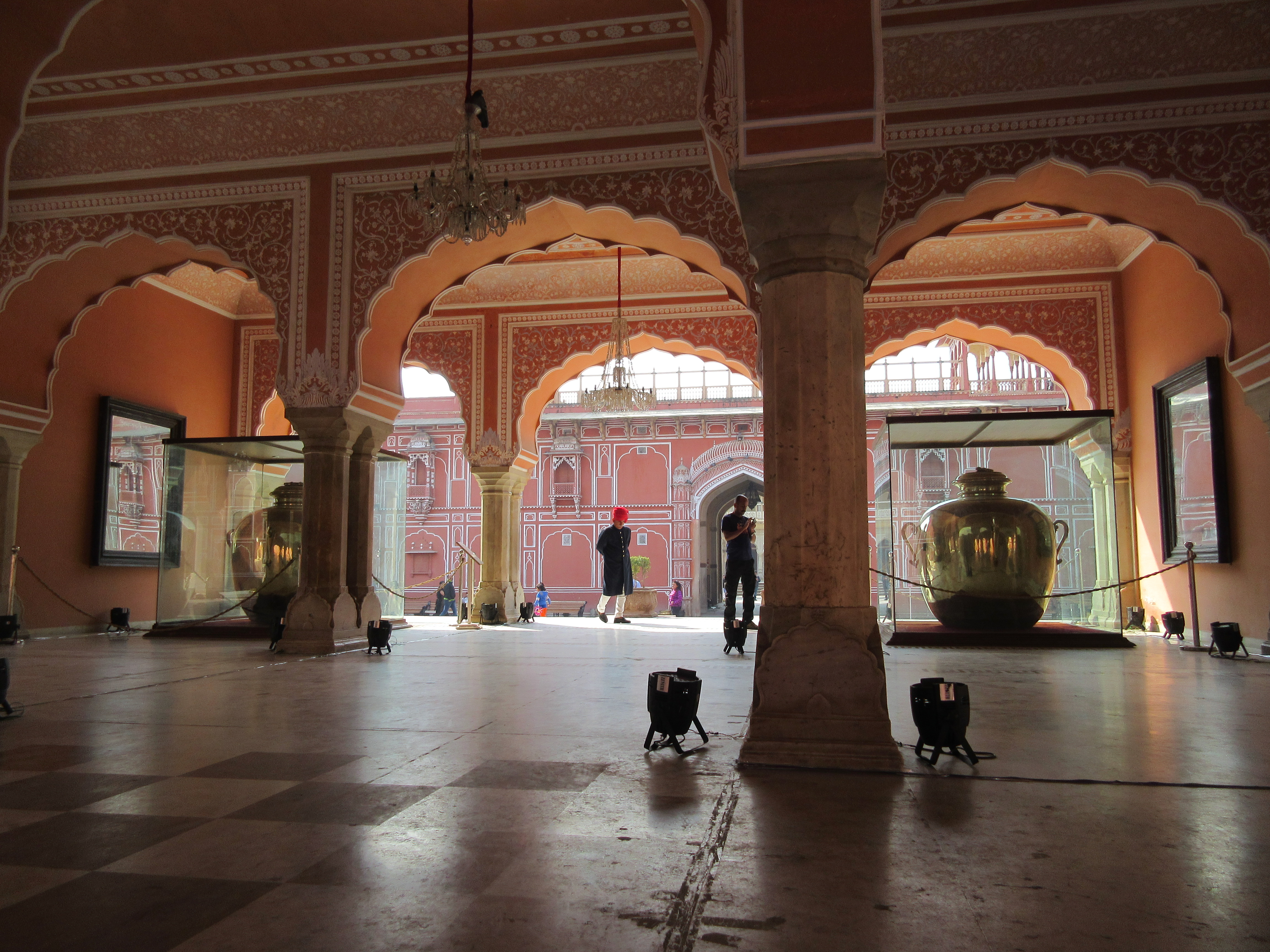 Silver water jars at City Palace Museum, Jaipur